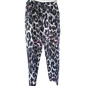 Nikki Minaj Black Gray Leopard Print Casual Pants Size XXL